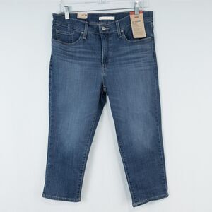 Levi's 311 Shaping Skinny Capris Womens 31 Lapis Dark Wash Mid Rise A00860004